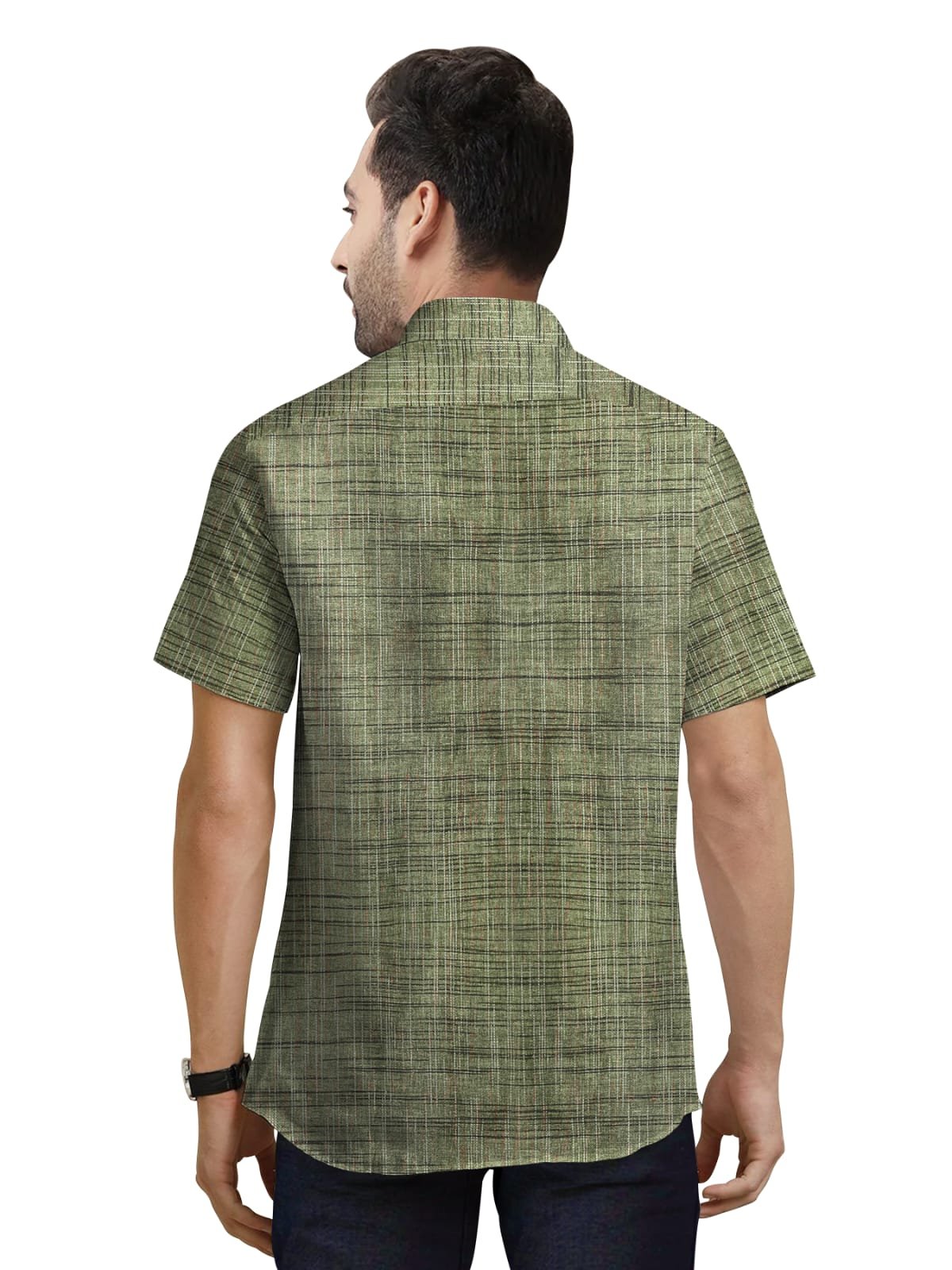 Khadi Cotton Half Sleeve Shirt- H3 - Image 2