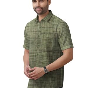 Khadi Cotton Half Sleeve Shirt- H3