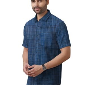 Khadi Cotton Half Sleeve Shirt- H4